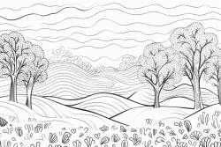 make me a drawing of a background with trees and grass