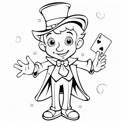 magician at picknic with cards