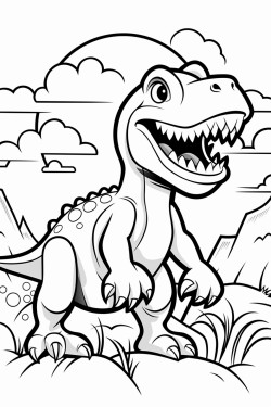 crea pagina da colorare dinosauro