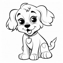 puppy generate an adorable puppy sitting obediently with a wagging tail and floppy ears looking up with big puppy eyes