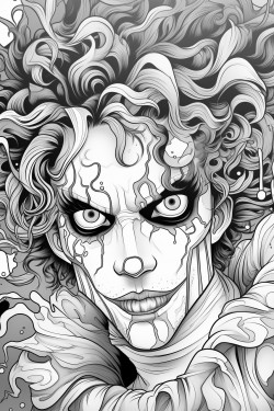 disform horror clown with spiral eye