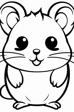 a kawaii style happy hampster