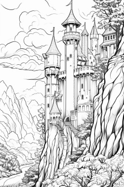 coloring dragon forest castle