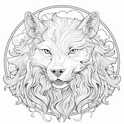 a werewolf under the full moon with intricate fur patterns and glowing eyes