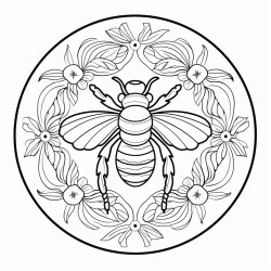 mandala with a bee in it