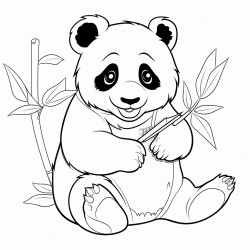 panda eating bamboo next to a tree