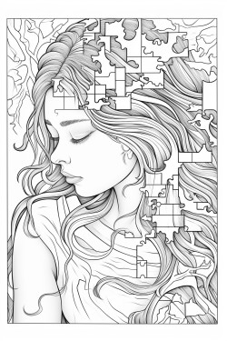 woman doing a puzzle