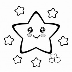 a big star in the middle surrounded by smaller stars