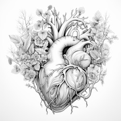beautiful heart in realism style