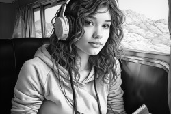 une adolescente en train de se maquiller dans sa chambre avec son tlphone