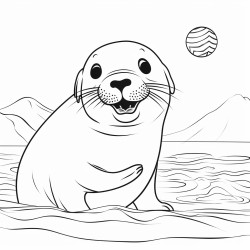 seal playing with a ball