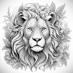 stress relief adult coloring page with lion patterns and many more for relaxation clear lines