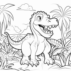 a dinosaur in a jungle
