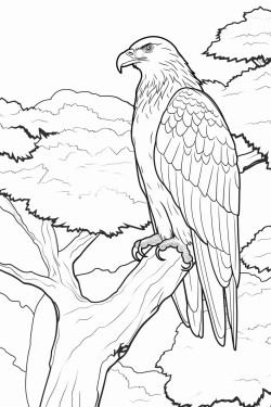 eagle and trees