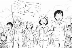 soldiers and people held vietnamese flags and threw flowers everywhere