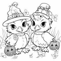 baby chickens dressed up for halloween