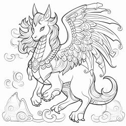 design a mythical creature themed coloring book