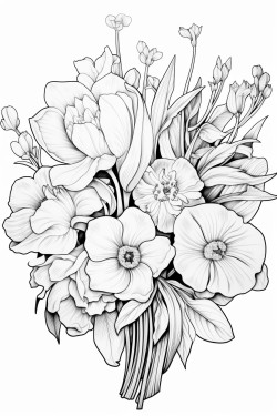 a bouquet of spring flowers