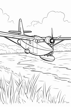 seaplane landing on water