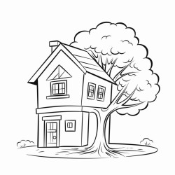 house next to tree
