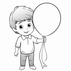 toddler boy holding a balloon