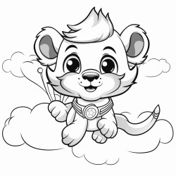 cute baby flying lion