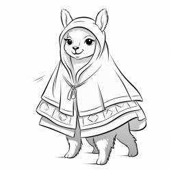 un lama et un poncho