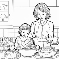 mom cooking soup