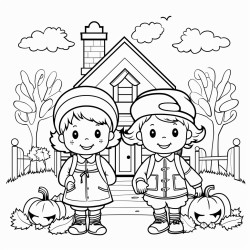 fall coloring page for kids