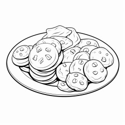 a plate of cookies with different sized chocalte chips