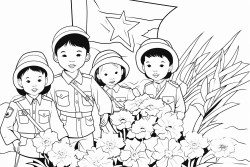 soldiers and people held vietnamese flags and flowers everywhere
