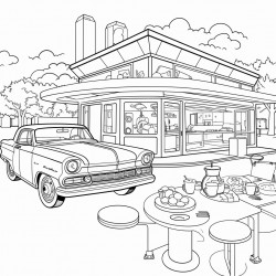 rave inc workshop as a 50s drive in diner