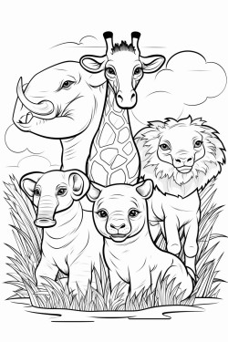 coloring book with animals for children