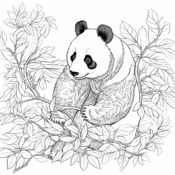 panda eats leaves