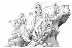 fairies dancing around tall stones