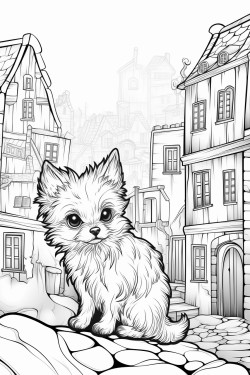 small dog in the village