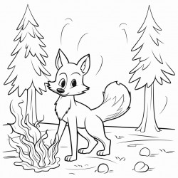 fox putting fires out in the forest