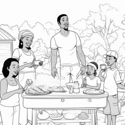 big black family cookout black and white