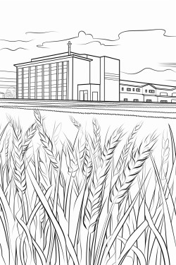 hospital in a wheat field