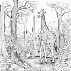 a giraffe in the forest