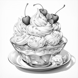 ice cream sundae página para colorear