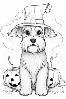 schnauzer dog in a halloween costume