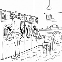 kids laundromat coloring page