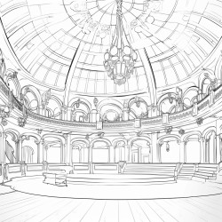 art neuveau dance hall with dancers