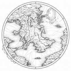 pangea map with mountains