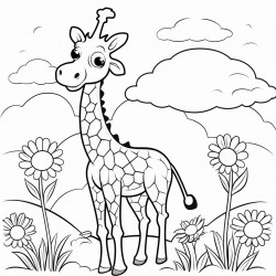 giraffe in garden