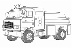 un chat qui conduit un camion pompier