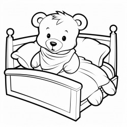 bear in bed