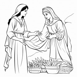 bible women selling cloth