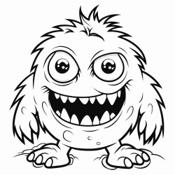 halloween scary monster black and white coloring book bold and easy